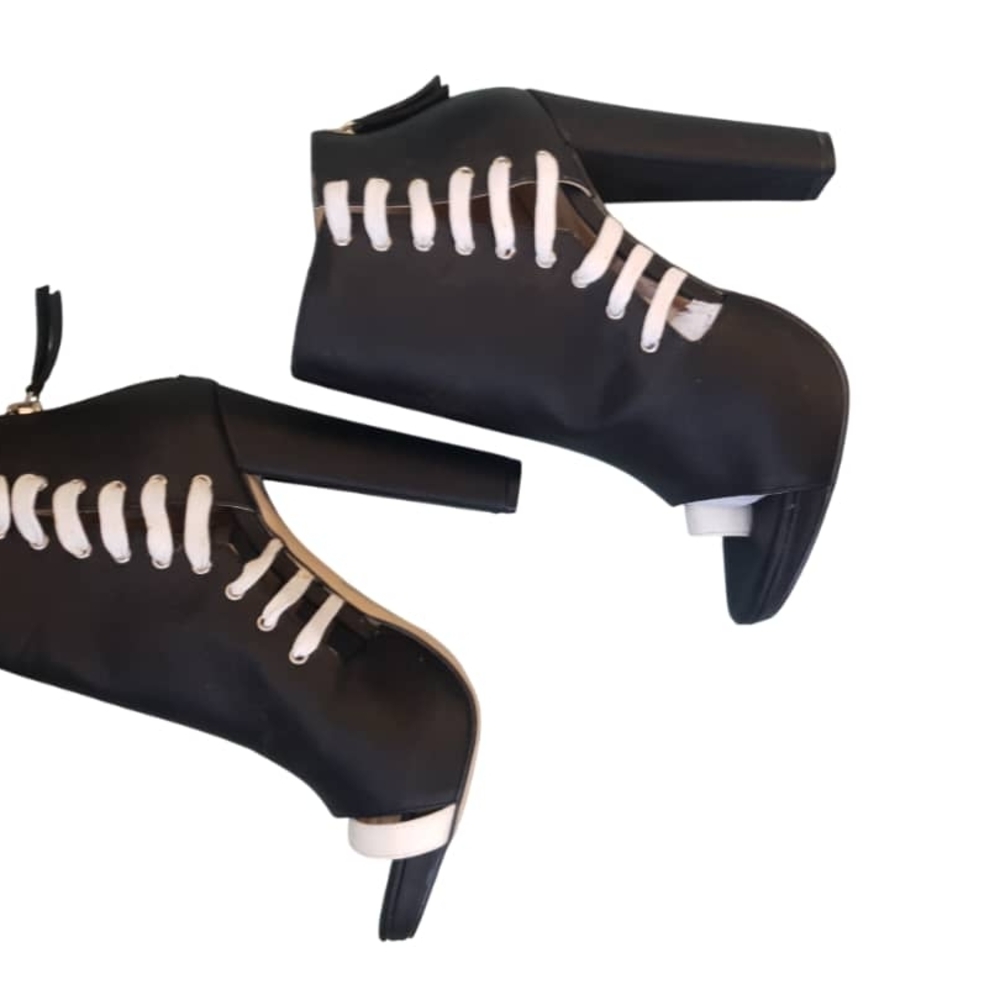 GX by Gwen Stefani Black and White Heeled Boots - Picture 2 of 5